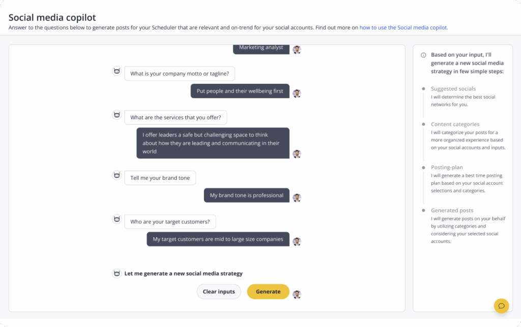 SocialBee Copilot questions
