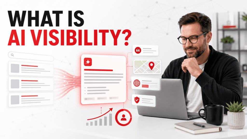 Small-business owner reviewing AI visibility across search engines and AI platforms
