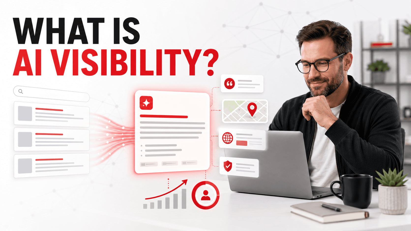 Small-business owner reviewing AI visibility across search engines and AI platforms